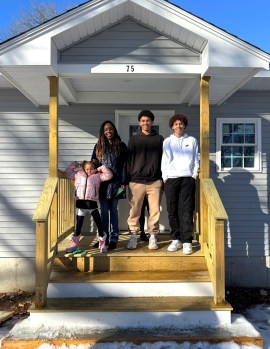 Chapter 74 vocational technical students and instructors helped with the Habitat for Humanity North Central Massachusetts new home built in the city.